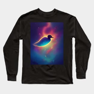 Duck swimming in space Long Sleeve T-Shirt